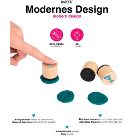 Knet&auml; KNET&Auml; Holzstempel-Set Dinoz