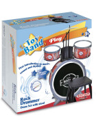 Bontempi Schlagzeug rot/schwarz mit Stuhl