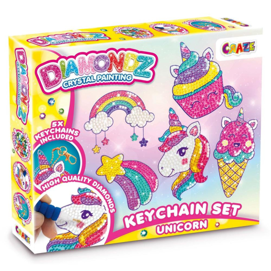 Craze Diamondz Painting Key Chain Set Unicorn