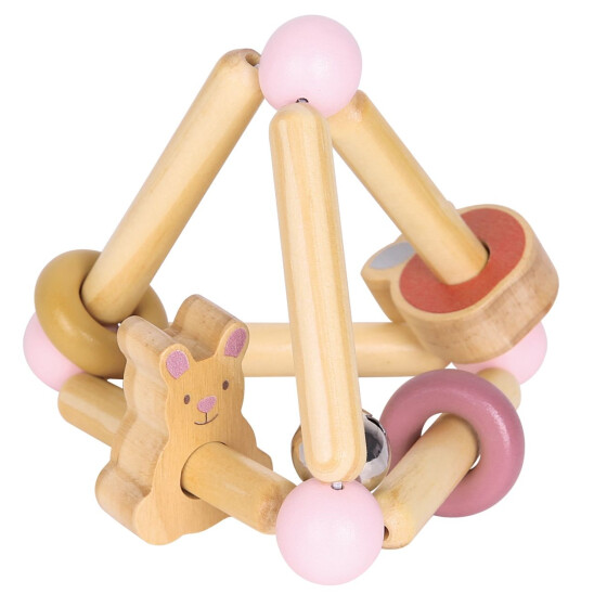 Spielba Rassel Hase rosa 100% FSC