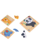 Puzzle-Set mit Panda, Elefant, Giraffe