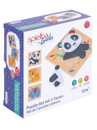 Puzzle-Set mit Panda, Elefant, Giraffe