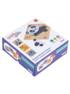 Puzzle-Set mit Panda, Elefant, Giraffe