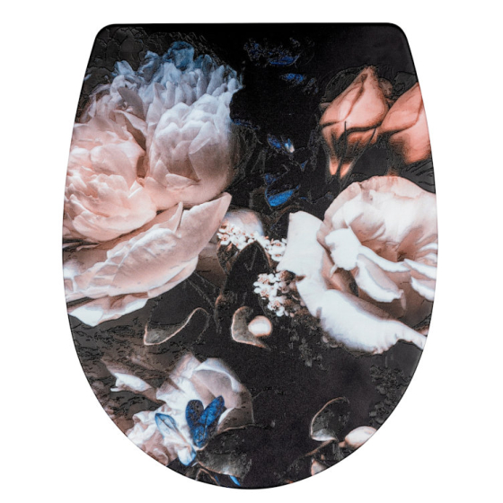 Wenko WC-Sitz Peony,Relief, Oberfl&auml;che, mehrfarbig