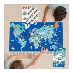 Poppik Sticker Lernposter Flaggen der Welt