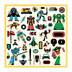 Djeco Sticker metallic Roboter