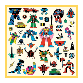 Djeco Sticker metallic Roboter