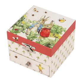Trousselier Musikspieldose m. Schublade Peter Hase, Karotte