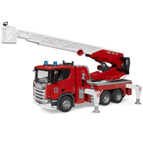 Bruder Scania Super 560R Feuerwehr mit Drehleiter &...