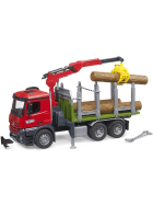 Bruder Mercedes Benz Arocs Holztransport-LKW mit Ladekran, Greifer & Baumstämmen