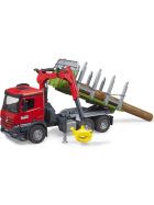 Bruder Mercedes Benz Arocs Holztransport-LKW mit Ladekran, Greifer & Baumstämmen