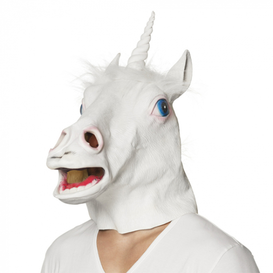 Fasnacht Kopfmaske Einhorn Latex