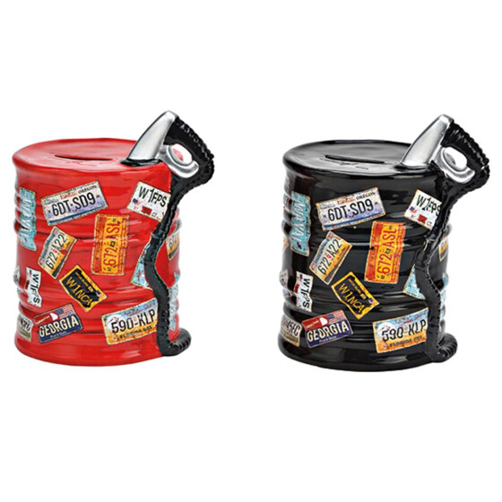 Spardose &Ouml;l Fass, assortiert