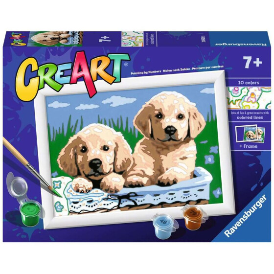 Ravensburger CreArt - Malen nach Zahlen - Cute Puppies
