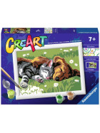 Ravensburger CreArt - Malen nach Zahlen - Sleeping Cat and Dog
