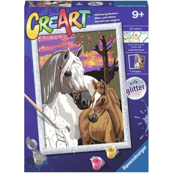 Ravensburger CreArt - Malen nach Zahlen - Sunset Horses