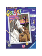 Ravensburger CreArt - Malen nach Zahlen - Sunset Horses