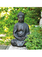 Buddha sitzend in Braun, 28 cm