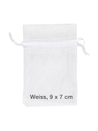 Organzabeutel 10 Stück, weiss, 9x7 cm