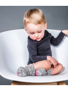 Graue Wolle Babysocken Fairy Tale, Anti-Rutsch, Kniesocke