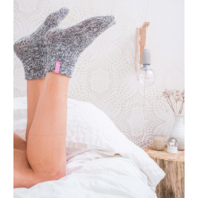 Graue Wolle Damensocken Bubblegum, Kurzsocke, 37-41