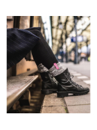 Graue Wolle Damensocken Bubblegum, Kniesocke, 37-41