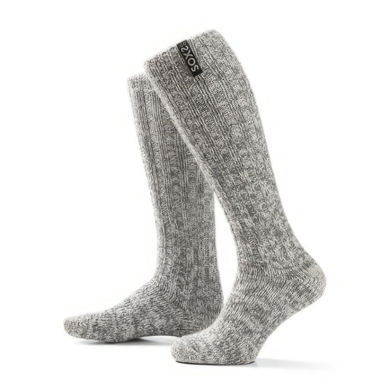 Graue Wolle Damen- & Herrensocken Jet Black, Kniesocke, 42-46