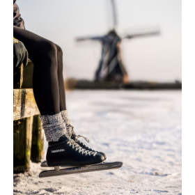 Graue Wolle Damen- & Herrensocken Jet Black, Kniesocke, 42-46
