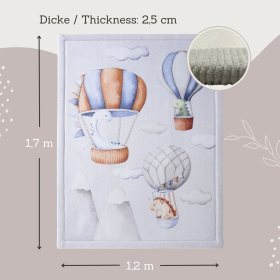 Hakuna Matte Samtmatte, Wolke Spielmatte, 1.7 x 1.2 m, Dinosaur Balloons