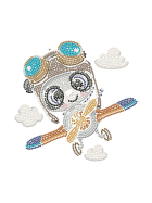 Diamond Painting Panda Flugzeug