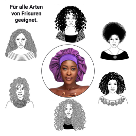 Satin Haarschlaf-Haube, Grau