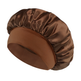Satin Haarschlaf-Haube, Braun