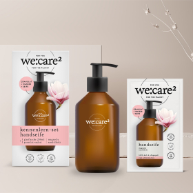 we:care2 Kennenlern-Set, Handseife-Granulat, Magnolie-Sandelholz
