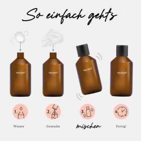we:care2 Kennenlern-Set, Duschgel-Granulat, Jasmin-Grüner Tee & Aqua-Marine