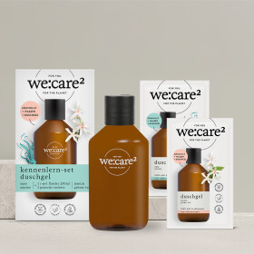 we:care2 Kennenlern-Set, Duschgel-Granulat, Jasmin-Grüner Tee & Aqua-Marine