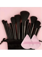 Kosmetik Schminkpinsel-Set, 13-Teile, schwarz