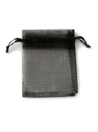 Organzabeutel 10 Stück, schwarz 10x12 cm