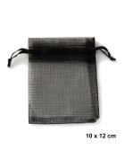 Organzabeutel 10 Stück, schwarz 10x12 cm