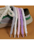 Fuzzy Laces, Plüsch-Schnürsenkel, beige