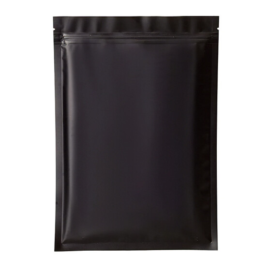 Alu Mylar Folien Durchverschlussbeutel, schwarz matt, 14 x 20 cm