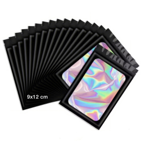 Folien Durchverschlussbeutel mit Sichtfenster, schwarz, 9...