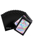 Folien Durchverschlussbeutel mit Sichtfenster, schwarz, 9 x 12 cm