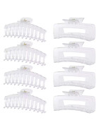 Haarklammer Gross 8er-Set, transparent