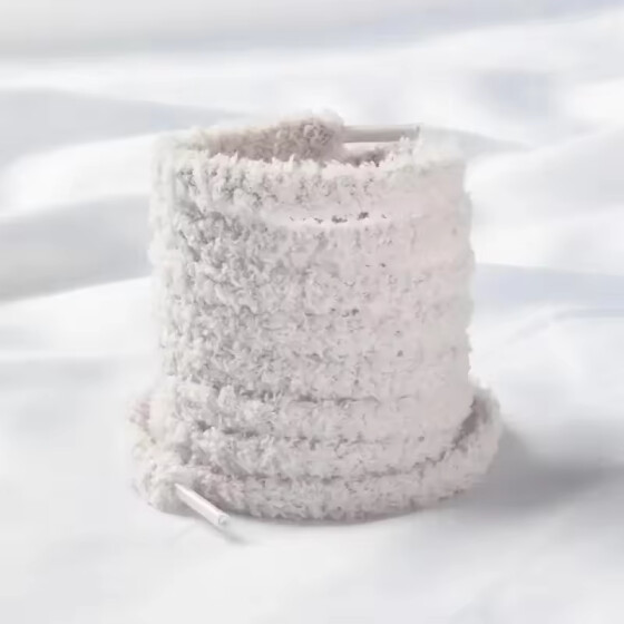 Fuzzy Laces Flat, Plüsch-Schnürsenkel, grau
