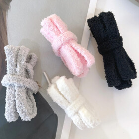 Fuzzy Laces Flat, Plüsch-Schnürsenkel, grau