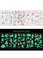 Glow in the Dark Tattoos Einhorn Love