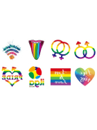 LGBTQ Pride Love Tattoos, 8er-Set