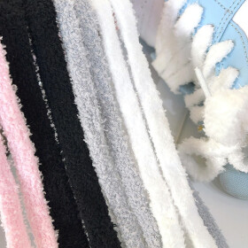 Fuzzy Laces Flat, Plüsch-Schnürsenkel, weiss,...