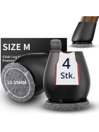 Profi Stuhlbein Silikon Filz Stulpen, 4er-Set, M, schwarz-grau