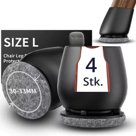 Profi Stuhlbein Silikon Filz Stulpen, 4er-Set, L,...